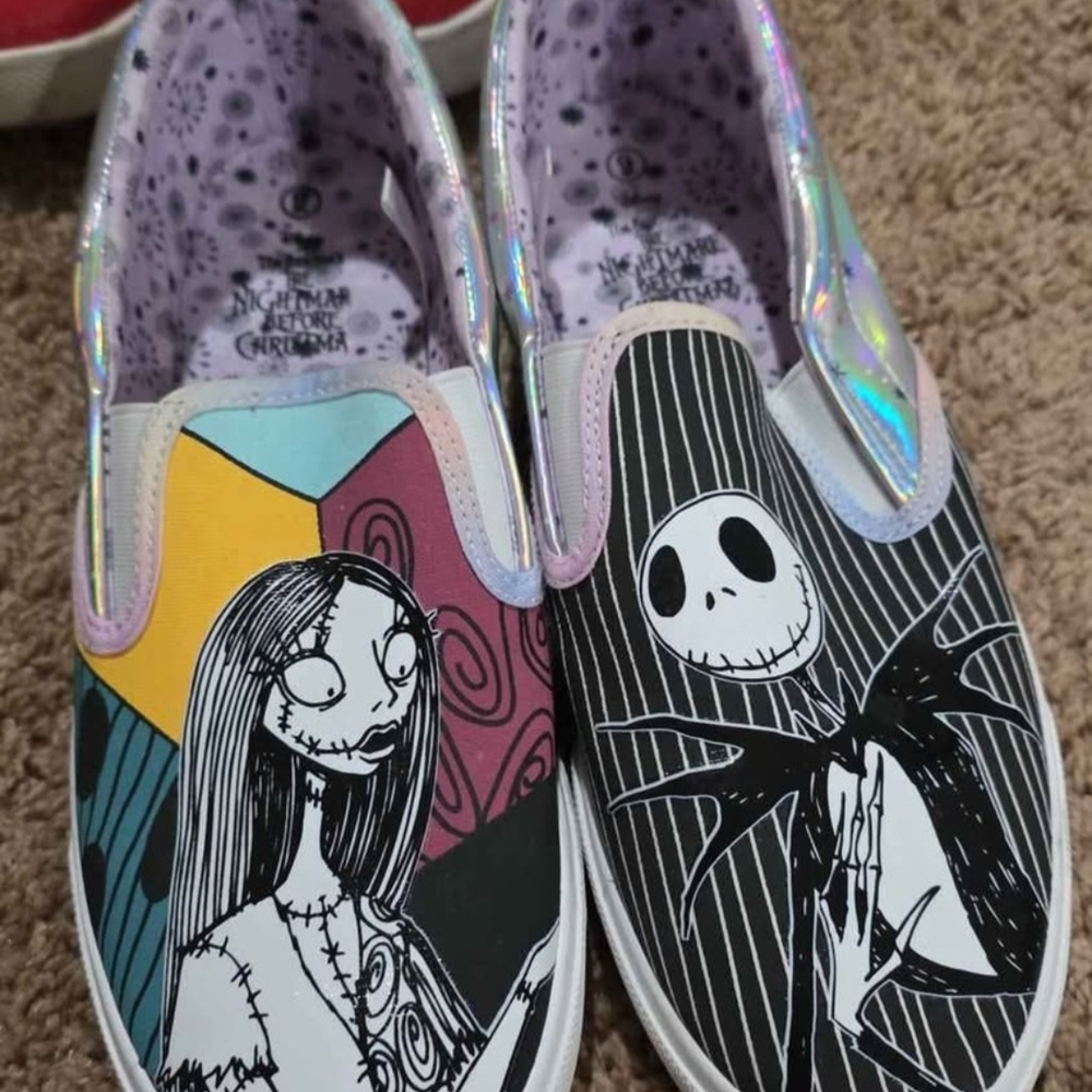 Disney The Nightmare Before Christmas Black & Multicolor Slip-On Sneakers
